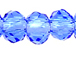 Med. Sapphire 3x4mm Roundel Bead - Thunder Polish Glass Crystal