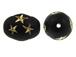 Black Oval Acrylic Bead with Gold Stars