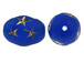 Blue Oval Acrylic Bead with Gold Stars