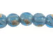 Round 12mm Foiled Glass Bead Strand - Blue