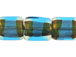Flat 16mm Rectangle Shaped Foiled Glass Bead Strand - Blue