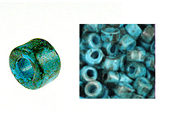 Turquoise with Tye-Dye - 6x4mm Greek Ceramic Beads