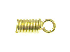 100 - End-Spring with Loop for 2mm Cord Brass Plated  (100 pc Pack)