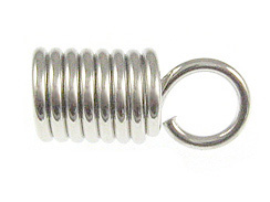 1000 - End-Spring with Loop for 5mm Cord  Nickel Plated