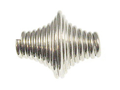 1000 - 12mm Coiled Diamond Bead  Nickel Plated
