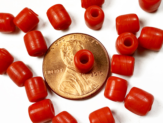 9mm Opaque Red Crow Beads