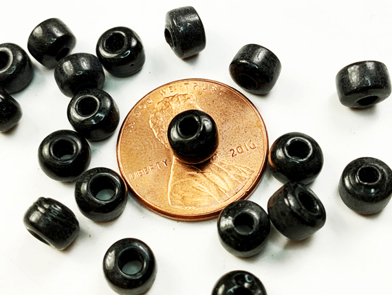 6mm Opaque Black Crow Beads