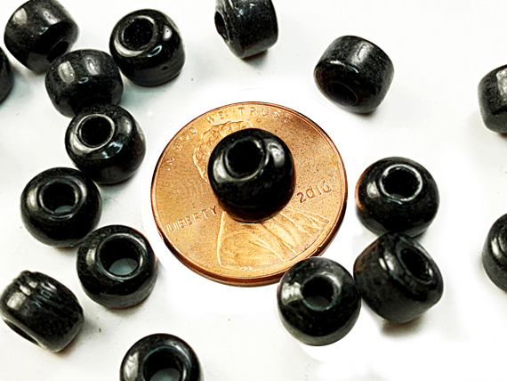 9mm Opaque Black Crow Beads