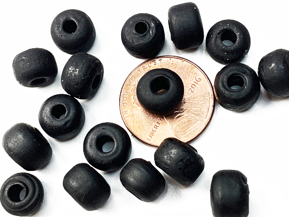 6mm Opaque Black Matt/Frosted Crow  Beads