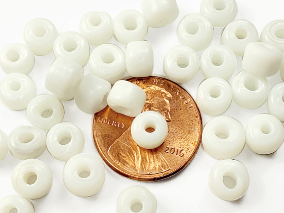 6mm  Opaque White Crow Beads