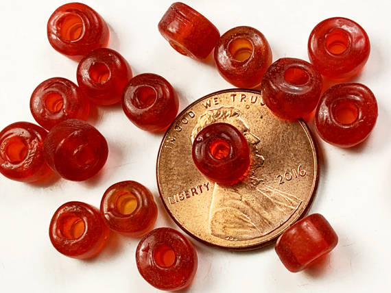 6mm Red (Translucent) Crow Beads