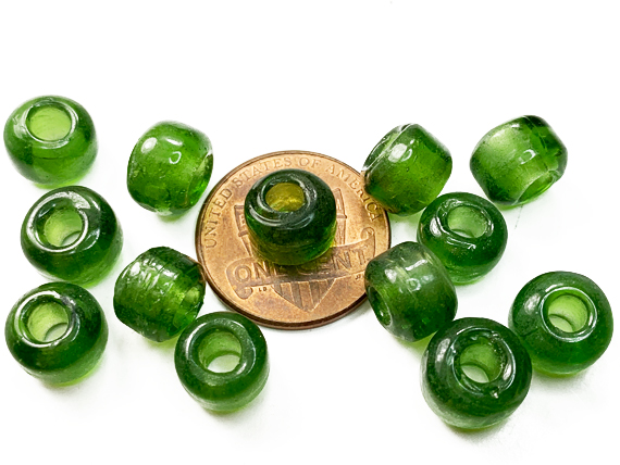 6mm Green (Translucent) Crow Beads