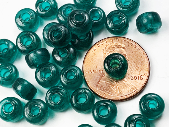 6mm Teal (Translucent) Crow Beads