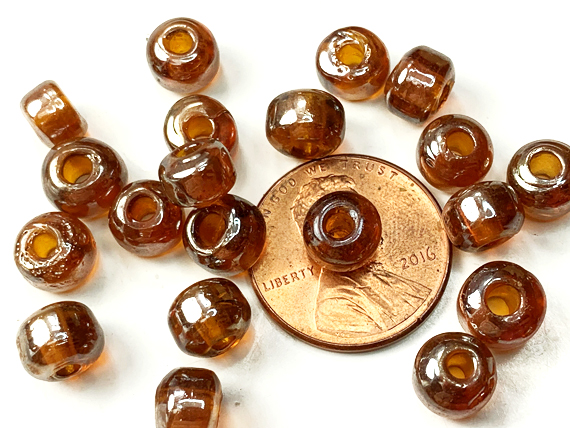 9mm Brown (Translucent) Crow Beads