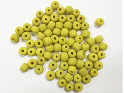 6mm Opaque Yellow Matt/Frosted Crow  Beads