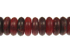 Large Red Horn Rondelle Bead Strand