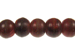 10mm Round Red Horn Bead Strand