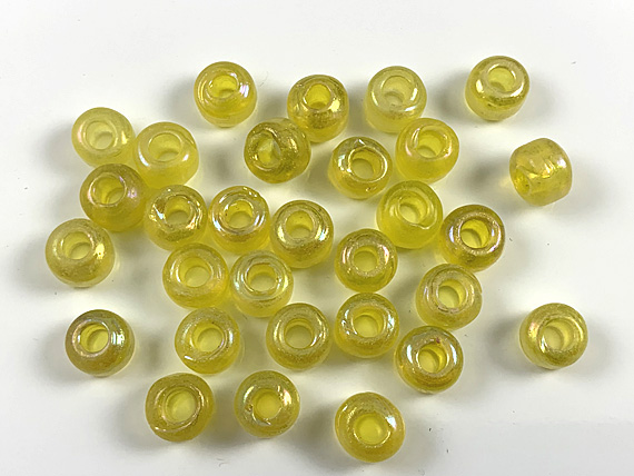 6mm Iridescent Glass Bead (kilo): Translucent Yellow