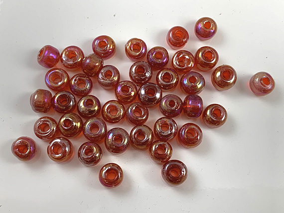 Orange - 6mm Iridescent Glass Beads (kilo)