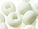 9mm  Opaque White Matt/Frosted Crow  Beads