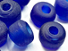 9mm Cobalt Blue (Translucent) Matt/Frosted Crow  Beads