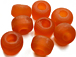 6mm Orange (Translucent) Matt/Frosted Crow  Beads