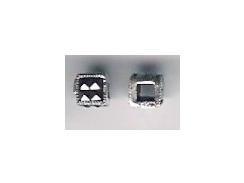 Sterling Silver Marasite 5.5x6mm Square Bead