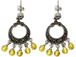 Sterling Silver Marcasite Earrings Pair with Yellow  Beads