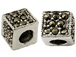 Sterling Silver Marcasite Square Bead