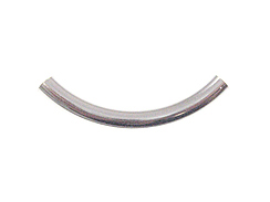 Sterling Silver 5x38mm (4.4mm I.D.) Plain Curved Tubes (Bulk Pack of 50) *VERY SPECIAL PRICE* (
