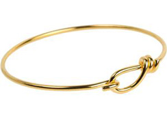 TierraCast Hand Made 12 Gauge Wire Bangle Bracelet, 7.5 inch, Gold Plated