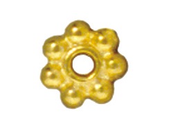 100 - TierraCast Bright Gold Plated 4mm Beaded Daisy Pewter Heishi Spacer Bead