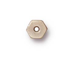 100 - TierraCast Bright Rhodium Plated 4mm Hex Heishi Spacer Bead
