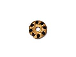 50 - TierraCast Antique Gold Plated 6mm Teke Pewter Heishi Spacer Bead