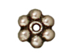5000 - TierraCast Antique Silver Plated 3mm Beaded Daisy Pewter Heishi Spacer Bead-BULK