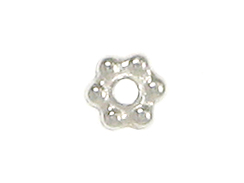 100 - TierraCast Bright Silver Finish 3mm Beaded Daisy Pewter Heishi Spacer Bead