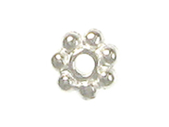 100 - TierraCast Bright Silver Plated 5mm Beaded Daisy Pewter Heishi Spacer Bead