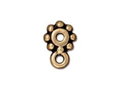 20 - TierraCast Bead Antique Gold Plated Pewter Large Hole Heishi Bead with Loop