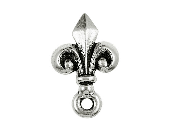 10 - TierraCast Pewter EARRING Fleur De Lis Post Earring Component, Antique Silver Finish 