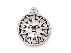 10 - TierraCast Pewter CHARM Sunshine, Antique Silver Plated