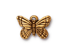 10 - TierraCast Pewter CHARM Monarch Butterfly, Antique Gold Plated