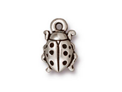 10 - TierraCast Pewter CHARM Lady Bug, Antique Silver Plated