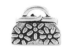 10 - TierraCast Pewter CHARM Daisy Purse Antique Silver Plated 
