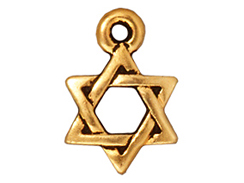20 - TierraCast Pewter Star of David Pendant Antique Gold Plated