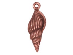 10 - TierraCast Pewter CHARM Large Spindle Shell, Antique Copper Plated