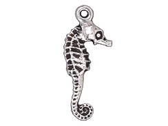 20 - TierraCast Pewter CHARM Seahorse, Antique Silver Plated