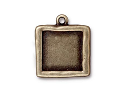5 - TierraCast Pewter Oxidized Brass Plated Abstract Large Square Frame 
