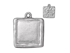 5 - TierraCast Pewter Bright Rhodium Plated Abstract Large Square Frame 