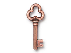10 - TierraCast 22mm Pewter Charm Key Antique Copper Plated