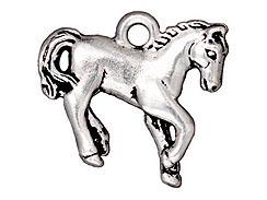 10 - TierraCast Pewter CHARM Horse Antique Silver Plated 